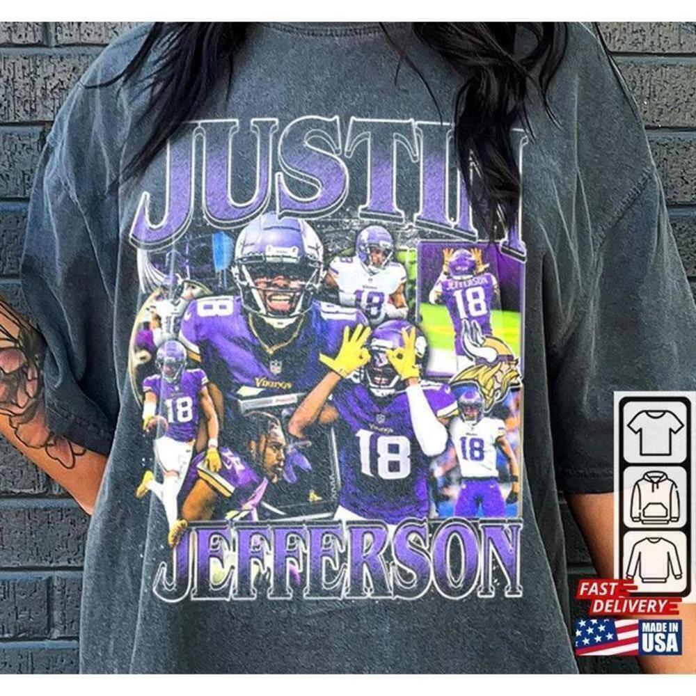 Justin Jefferson Retro 90s Football Wide Receiver T-Shirt